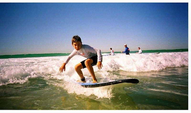 Surfing at Surfers Paradise Beach
